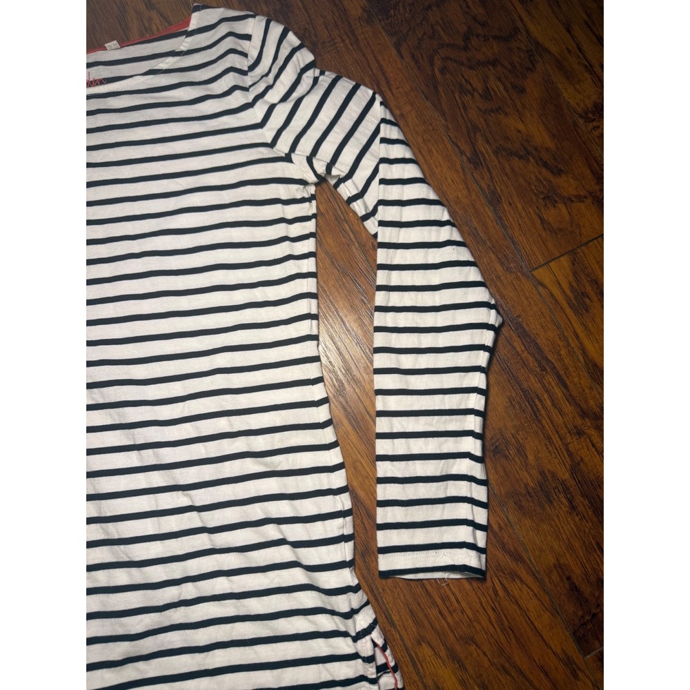 Boden Womens Navy White Striped Long Sleeve Breton Top Boat Neck Size 6 - Picture 2 of 4